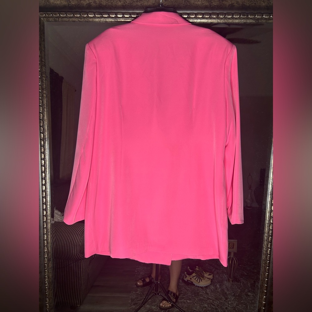 PrettyLittleThing Hot Pink Long Sleeve Blazer Dress - Picture 4 of 4
